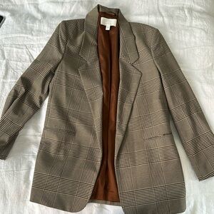 BOSS oversized Jocalua chocolate brown houndstooth blazer